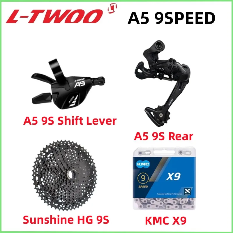 

LTWOO A5 1X9S 9 Speed Derailleurs Groupset 9V 40T/42T/46T/50T Sunshine Cassette KMC X9 9V Chain For MTB Bike