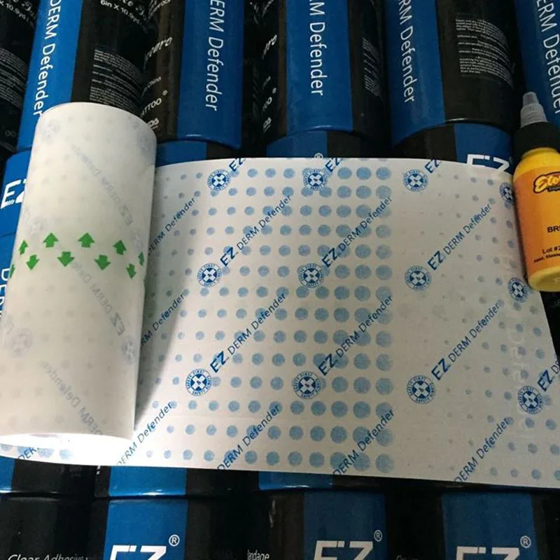 Фото EZ Premium/Regular Derm Defender Tattoo Прозрачный клейкий защитный щиток Защитная пленка для татуировок Последовательный уход Поставка татуировок №3