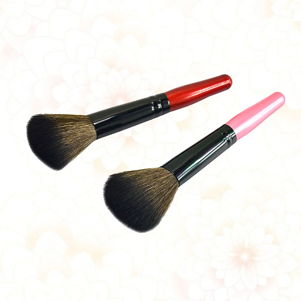 

2pcs Professional Nylon Makeup Brushes Set Long Handle Cosmetics Brush Premium Powder Blush Brush Kit for Woman Lady