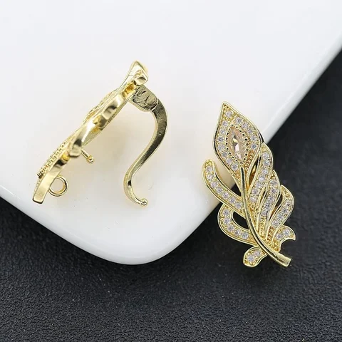 Цельное жемчужное ожерелье, соединительная пряжка, медная инкрустация, циркон, пряжка в виде листа, сделай сам, материалы для изготовления ювелирных изделий, аксессуары, оптовая продажа