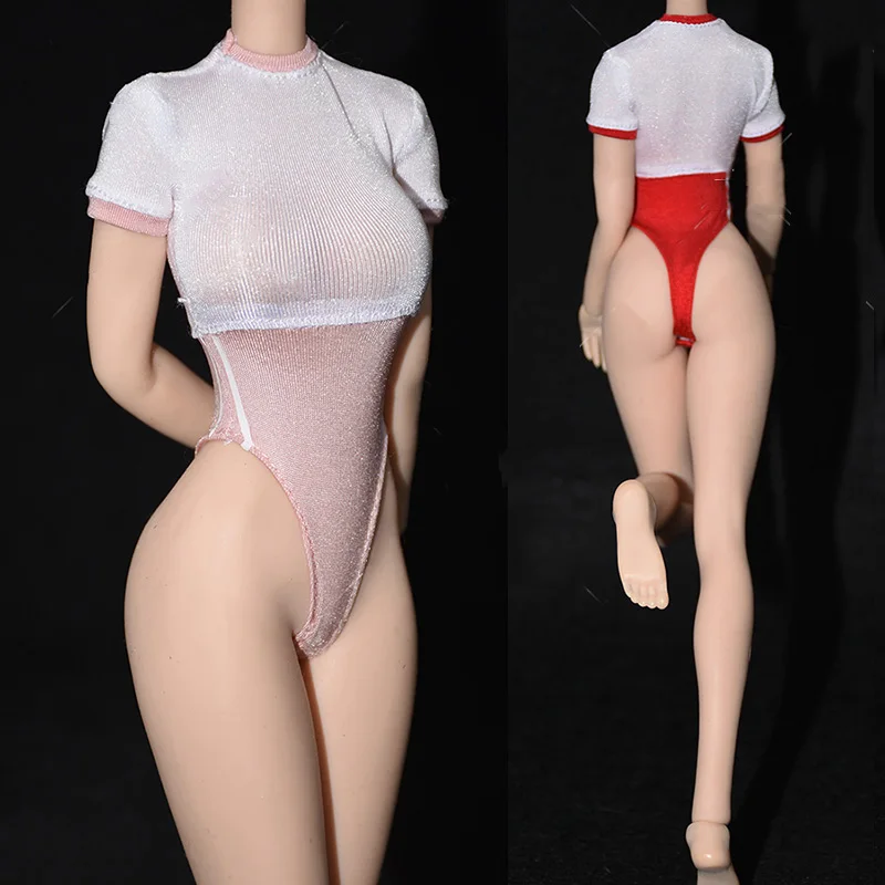 

Масштаб 1/6, Женский соблазнительный полупрозрачный высокоэластичный Сверхтонкий купальник из ледяного шелка, модель комбинезона для 12-дюй...