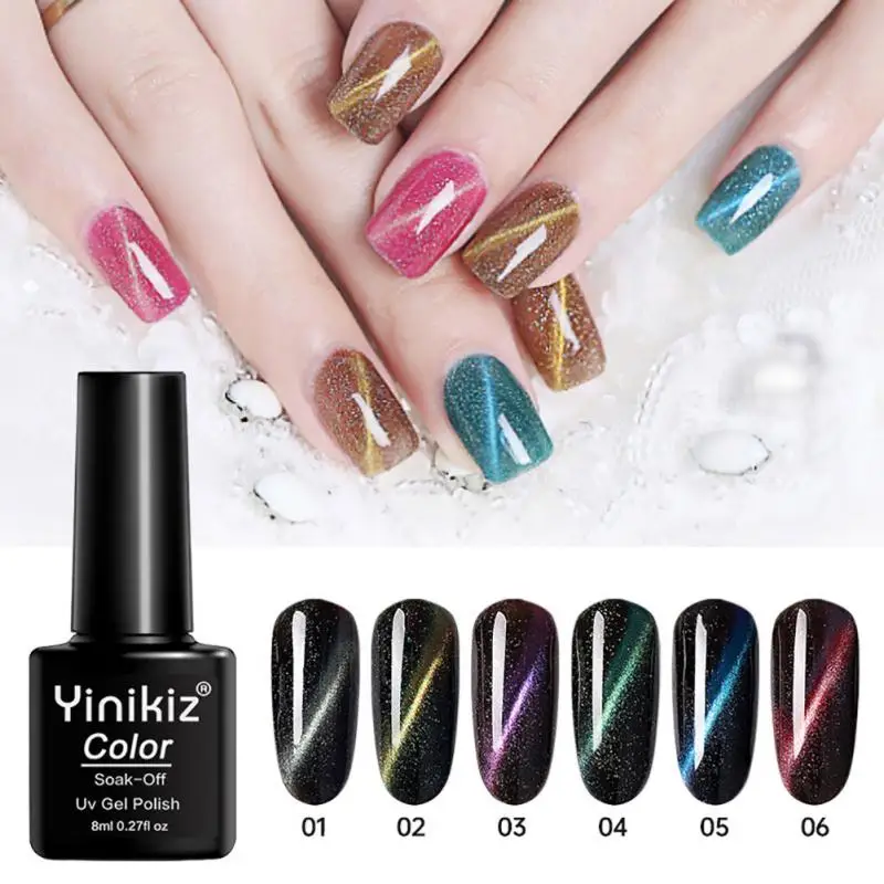 

Yinikiz8ml Cat Meganetic Gel Nail Polish Semi Permanent Uv Varnish Effect Off Nail Polish Gel For Nails Design TSLM1