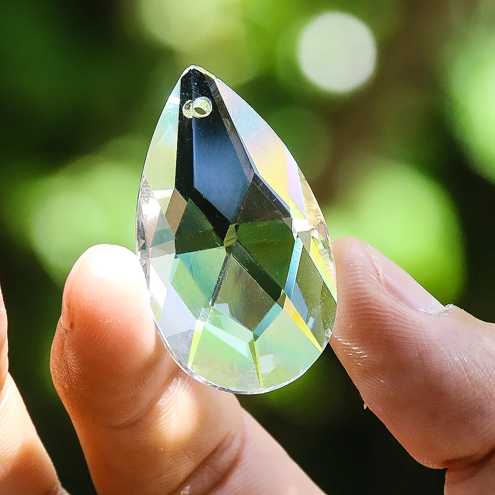 

2/10pcs Crystal 38mm Waterdrop Clear Faceted Pendant Prism Chandelier Party Wedding Curtain Christmas Hanging DIY Jewelry Making