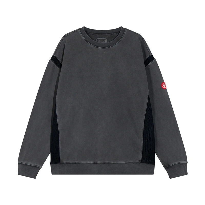 

CAVEMPT C.E CAV EMPT Retro Washing Batik Rib Splicing Sweater Men's And women's Round Neck Tops