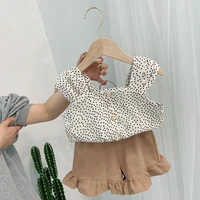 girls new summer clothes baby girls two piece suit childrens summer foreign style camisole shorts suit