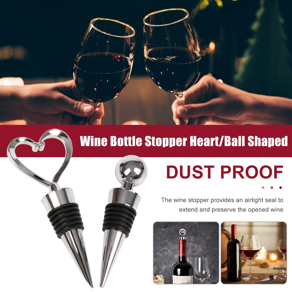 

1 Pcs Bottle Stopper Heart/Ball Shaped Red Wine Champagne Wine Bottle Stopper Wedding Gifts Bottle Cover Kitchen Accessories