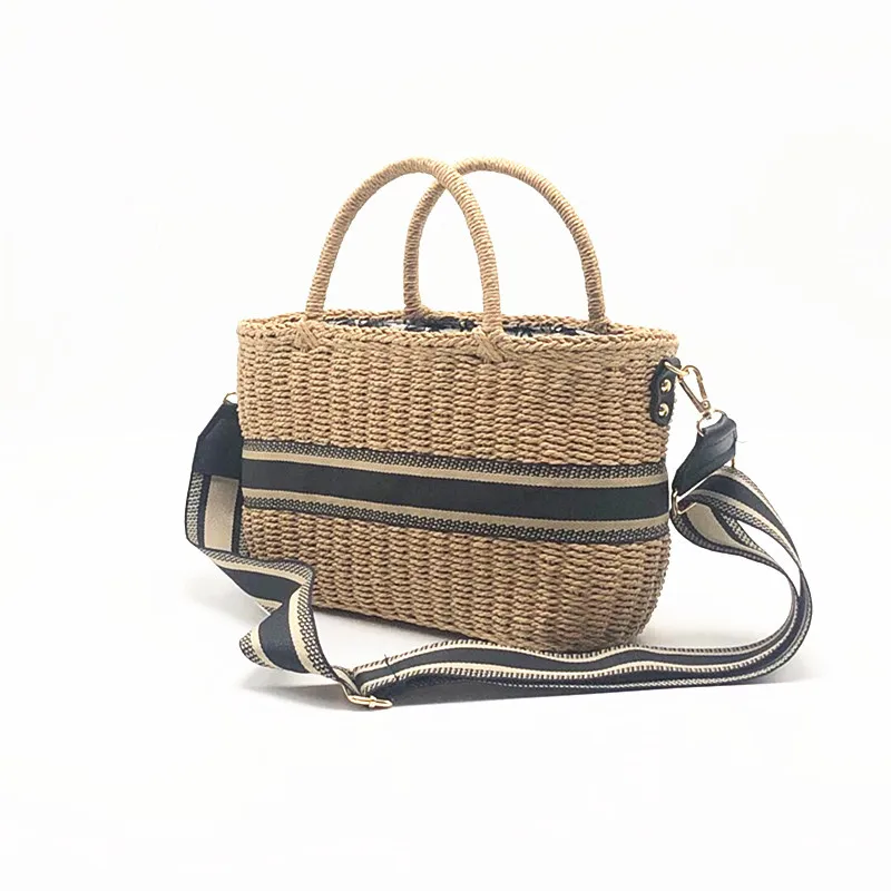 

2022 Summer Women Handbags The New Paper Rope Drum Woven Bag One Shoulder Straw Bag Luxury Handbags Women Bags Designer