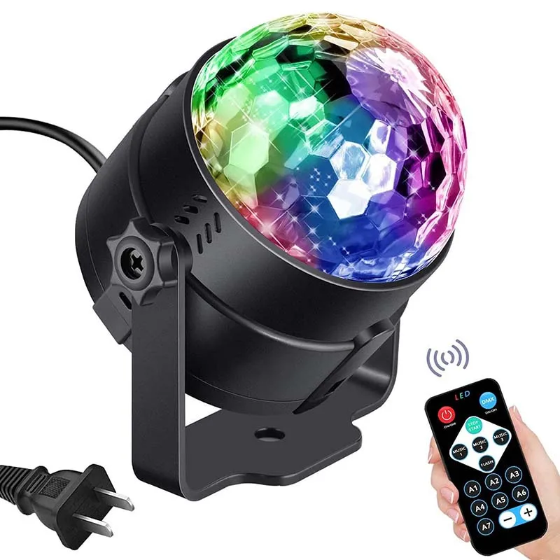 

Sound Activated Rotating Disco Ball Party Lights Strobe Light RGB LED Stage Lights Birthday Christmas Home KTV Xmas Wedding Show