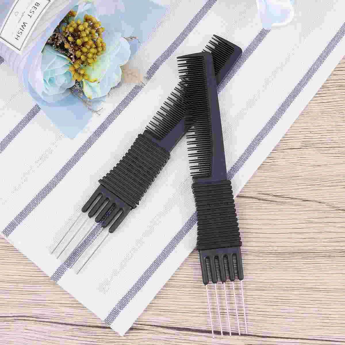 

Comb Hair Combs Teasingstyling Metal Haircut Carbonsalonstatic Prong Anti Lift Tail Professional Lifting Black Tools Rat Picks