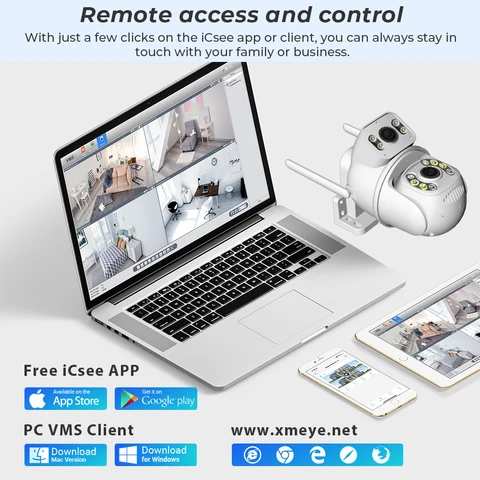 IP-Камера Видеонаблюдения С Двумя Объективами, 8 Мп, Wi-Fi.