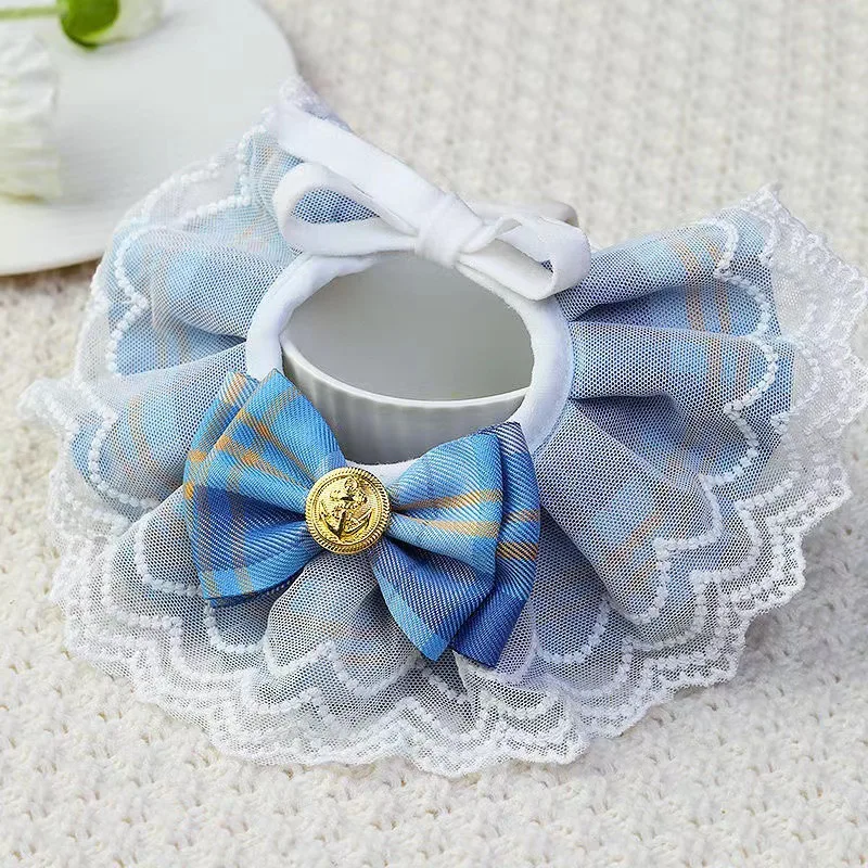 

Pet Slobber Scarf Collar Cat JK Plaid Decoration Dog Jewelry College Style Sub Pet Supplies Kitten Accessories Pet Items
