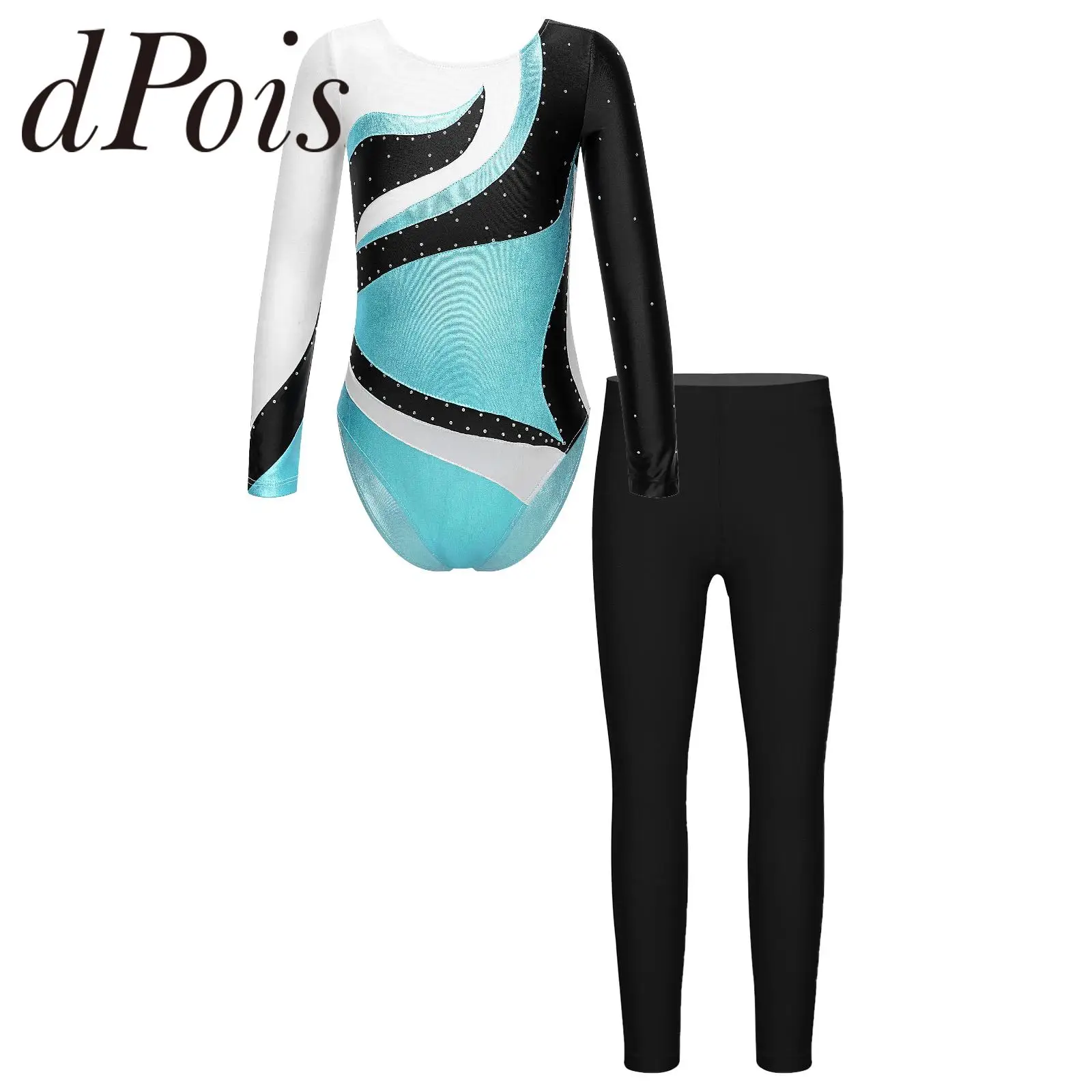 

Gymnastics Jumpsuit Kids Girls Ballet Dance Outfits Sleeveless Gymnastics Leotard + Shorts Dancewear Set Figure Skaitng Bodysuit