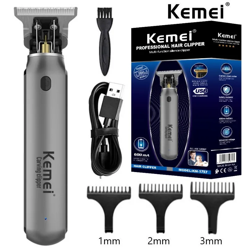 kemei hair trimmer KM-1757 Men Beard Trimmer Zero Gapped T-B