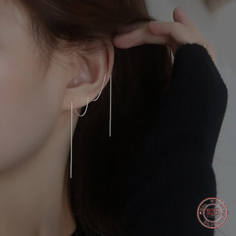 

Женские длинные серьги-кисточки из серебра 925 пробы