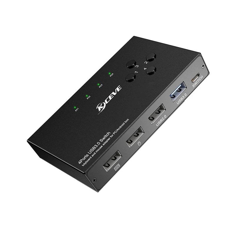 

4-Port USB3.0 Sharer Switch USB KVM Switcher With Controller PC Sharing Splitter For Keyboard Mouse Printer