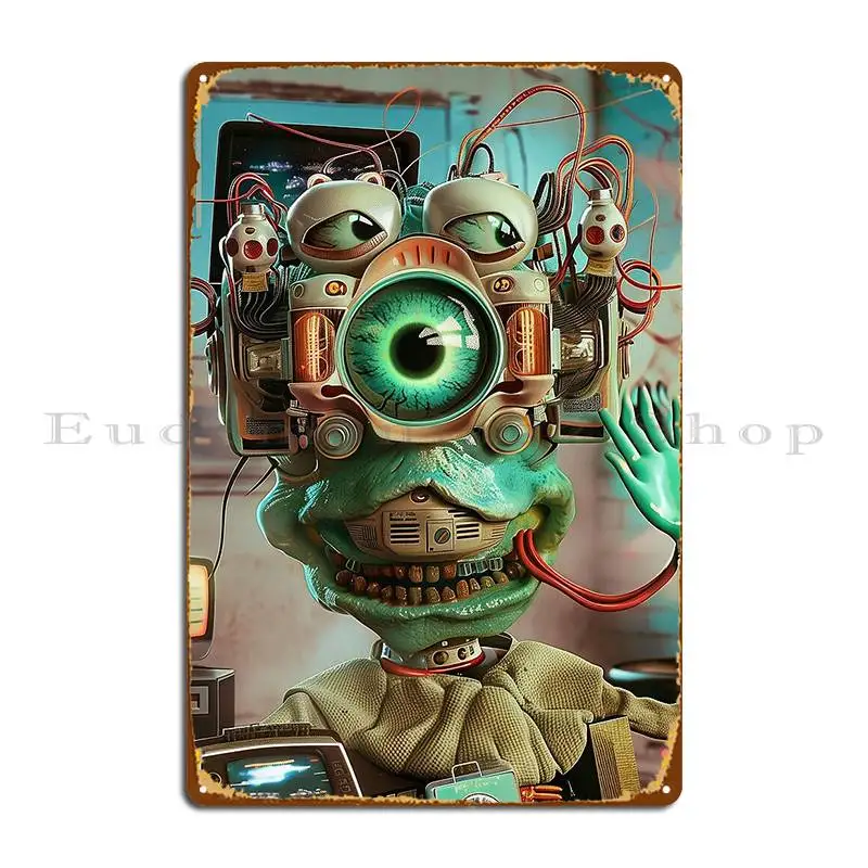 Искусственный Человек Роботизированный монстр металлический знак создание