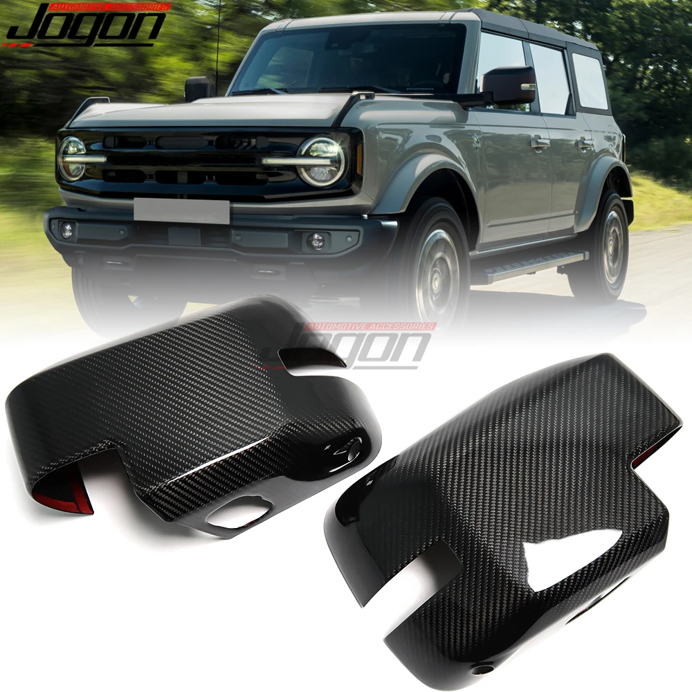 

Dry Carbon Fiber Car Rearview Mirror Case Cover Trim Stiker For Ford Bronco Raptor 2021-2023 Side Mirror Covers Accessories