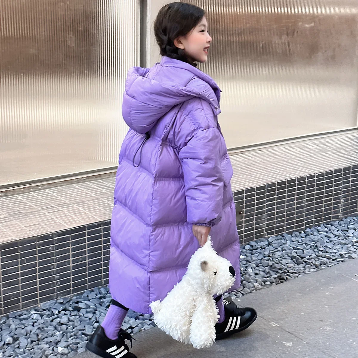 Пуховик с подкладкой для девочек новинка зимы 2024 стеганое пальто теплое и