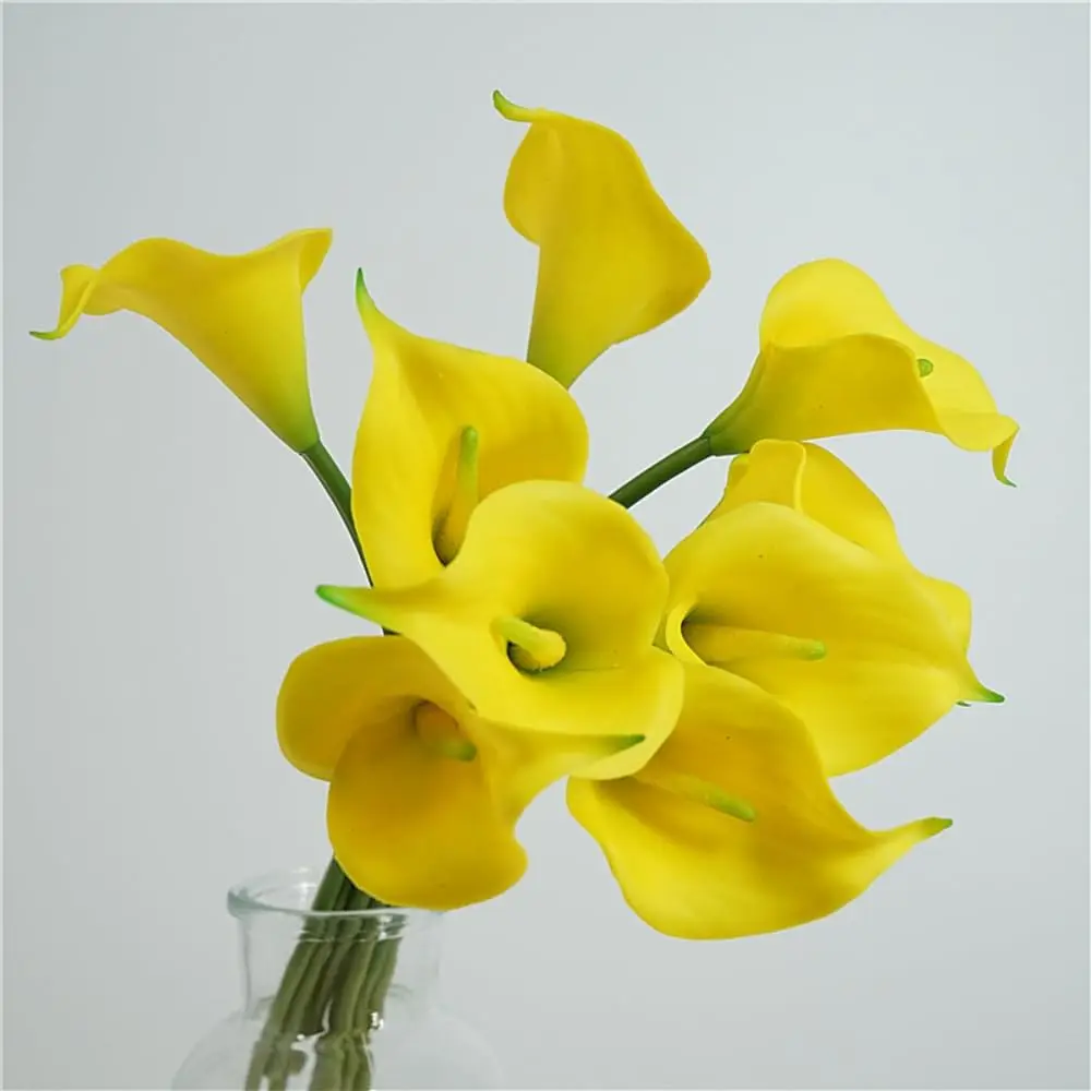 

9 шт. искусственные каллы, реалистичные латексные каллы с стеблем из мягкого полиуретана, элегантное цветочное украшение для цветочных композиций