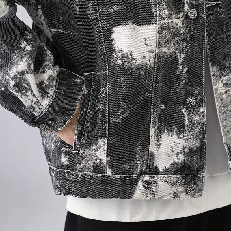 Мужская джинсовая куртка в стиле хип-хоп | одежда