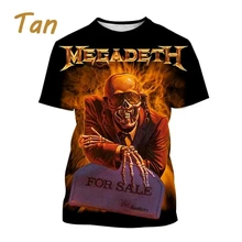 Новые модные футболки с 3D-принтом Megadeth мужские и женские топы