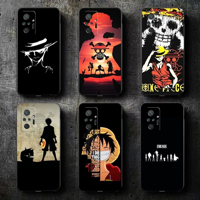 

ONE PIECE Monkey D. Luffy Phone Case For Xiaomi Redmi 7 7A 8 8A 8T 8 2021 9 9T 9A 9C 9S 7 8 9 Pro 5G Carcasa Black Coque Soft