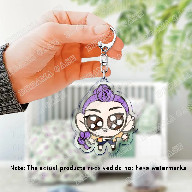 Фото Акриловые брелки с героями мультфильмов K-Pop, охотники на демонов, Saja для мальчиков, кольцо, двусторонний брелок, ювелирные изделия, веер, подарки для любви №2