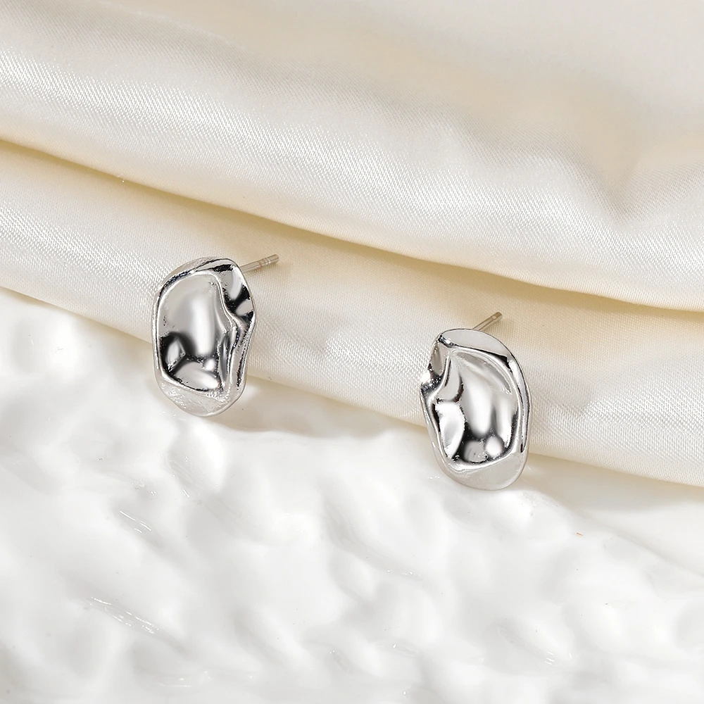 Серьги IPARAM женские металлические ассиметричные простые гладкие украшения для