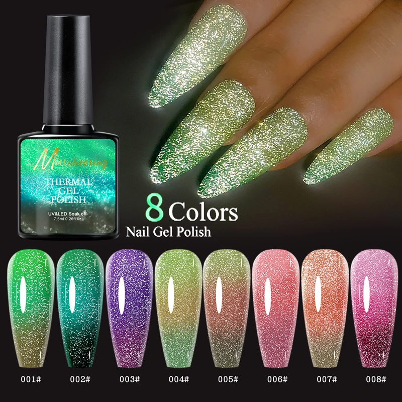

7.5ml Thermal Nail Gel Polish 3 Color Temperature Control Shiny Broken Drill Series Semi Permanent Soak Off UV Nail Gel Polish