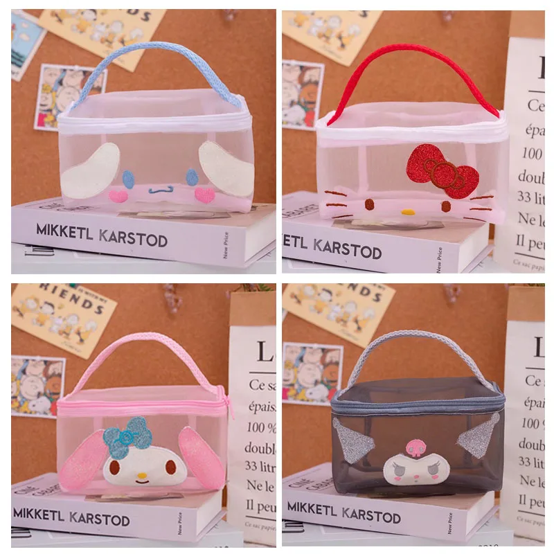

Sanrioed Cartoon Cute Cinnamoroll My Melody Kt Cat Kuromi Wash Bag Anime Kawaii Large Capacity Storage Cosmetic Bags Handbag