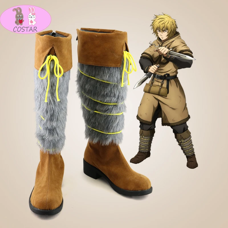 

COSTAR Anime Vinland Saga Cosplay Thorfinn Viking Pirate Boot Costume Shoes