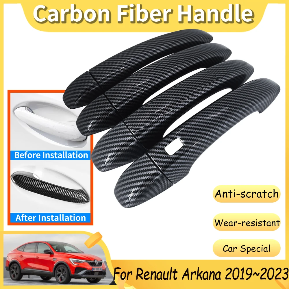 

Крышка автомобильной дверной ручки для Renault Arkana Megane Conquest Samsung XM3 2019 2020 2021 2022 2023 наклейки из углеродного волокна аксессуары