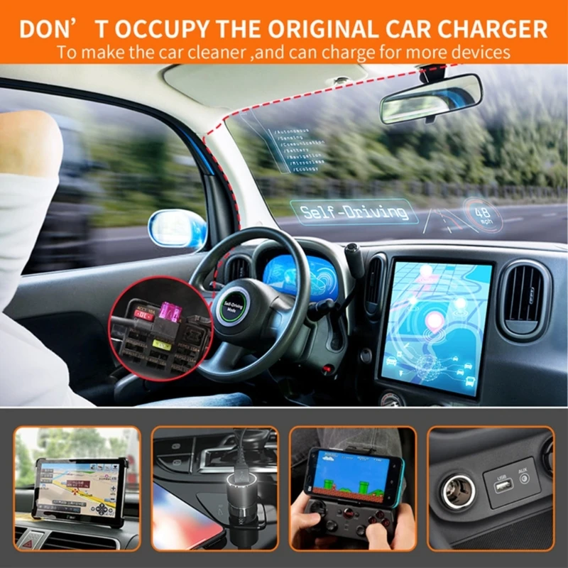 

F1CF USB Car Buck- Line Dash Cam Charger Adapter Hard Wire Kit 12V/24V to 5V 2A Driving Recorder Step-Down Cable High Quality