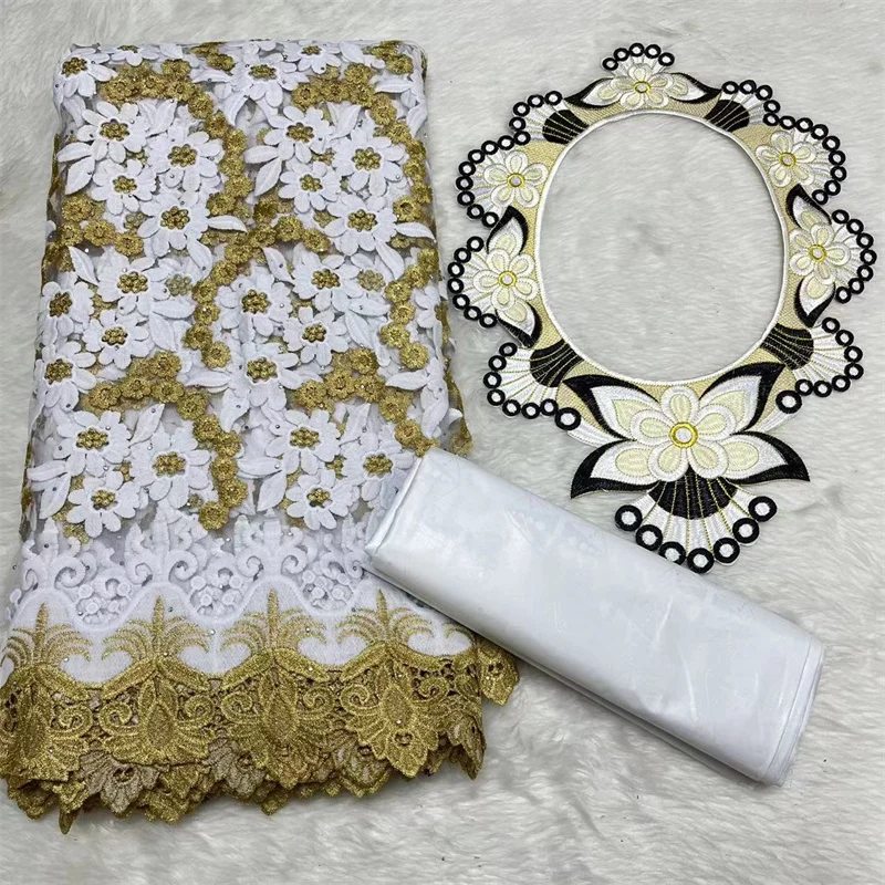 

2.5 y lace +2.5 y Perfume Bazin Riche Brode +collar embroidery African fabrics Tulle cord Lace popular Dubai style XM092601