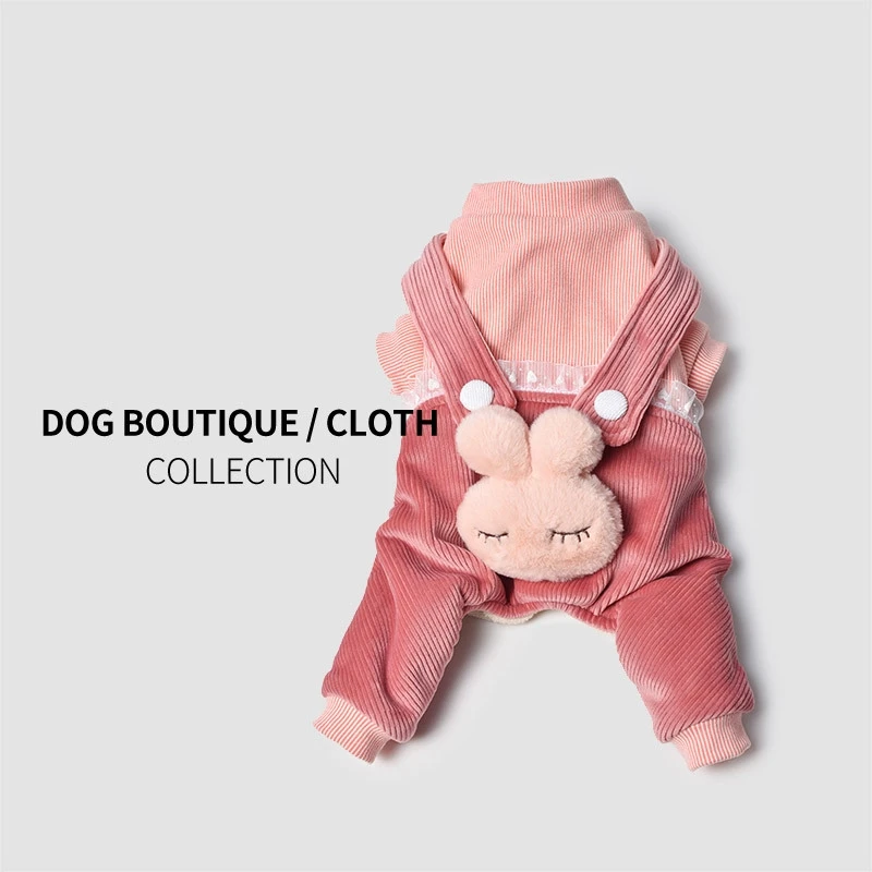 

Одежда для домашних животных, осенняя и зимняя одежда, плюшевый теплый кролик, повязка на голову, собака, четыре ножки, хлопковая подкладка, ...