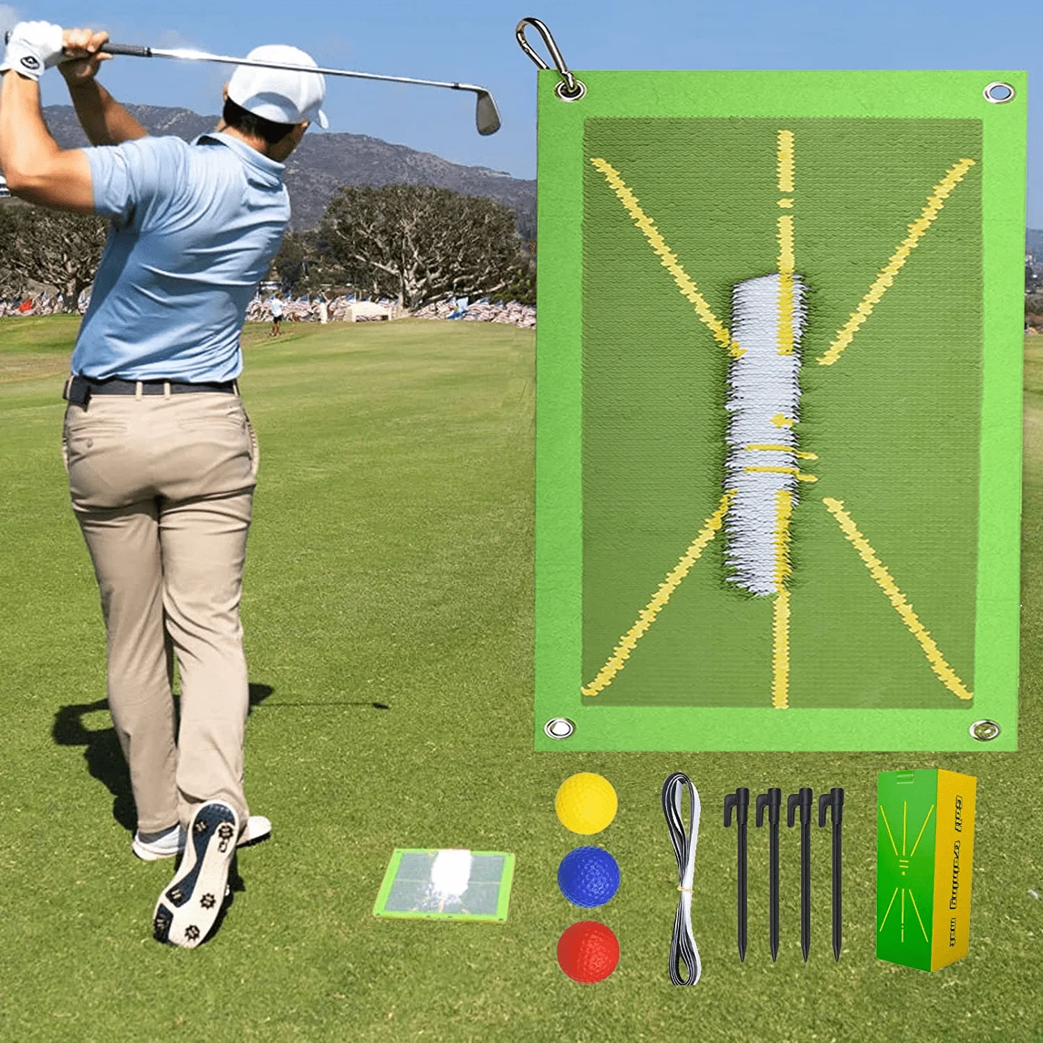 Golf Training Mat  Swing Detection Batting | Analysis Swing Path and Correct Hitting Posture Golf Practice Mat | Advanced Golf H