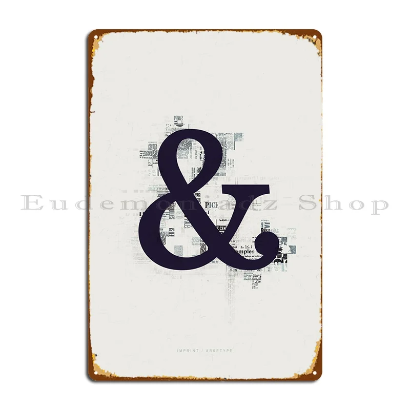 

Металлический плакат с надписью «Ampersand»