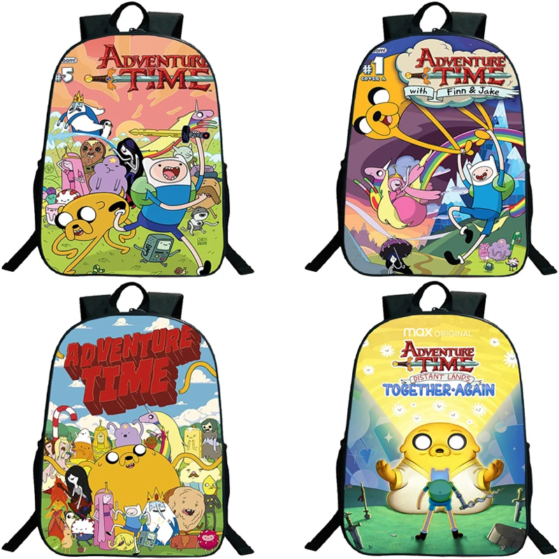 

Adventure Time Backpack Students Schoolbag Travel Bag Mochila Children Bookbag Large Anime School Bags Back To School Rucksack