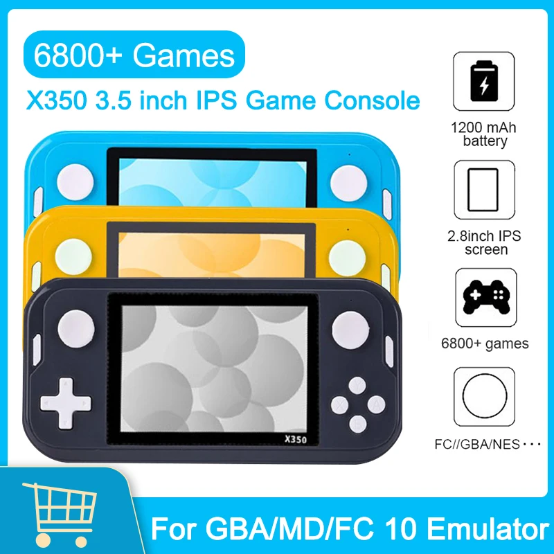 

Игровая консоль 3,5 дюйма IPS HD экран 6800 + игровой портативный игровой плеер Ретро игровая видео приставка для эмулятора GBA/MD/FC 10