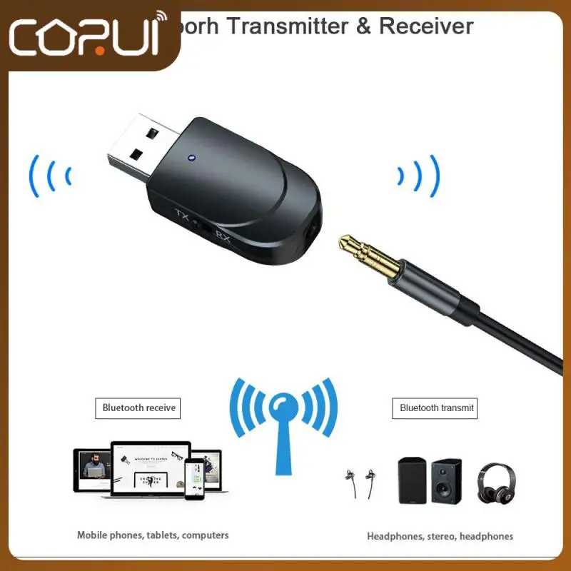 

Black Lightweight Computer Tv Adapter High-quality Usb Wireless Audio Adapter Led Light Car Receiver 10m Portable