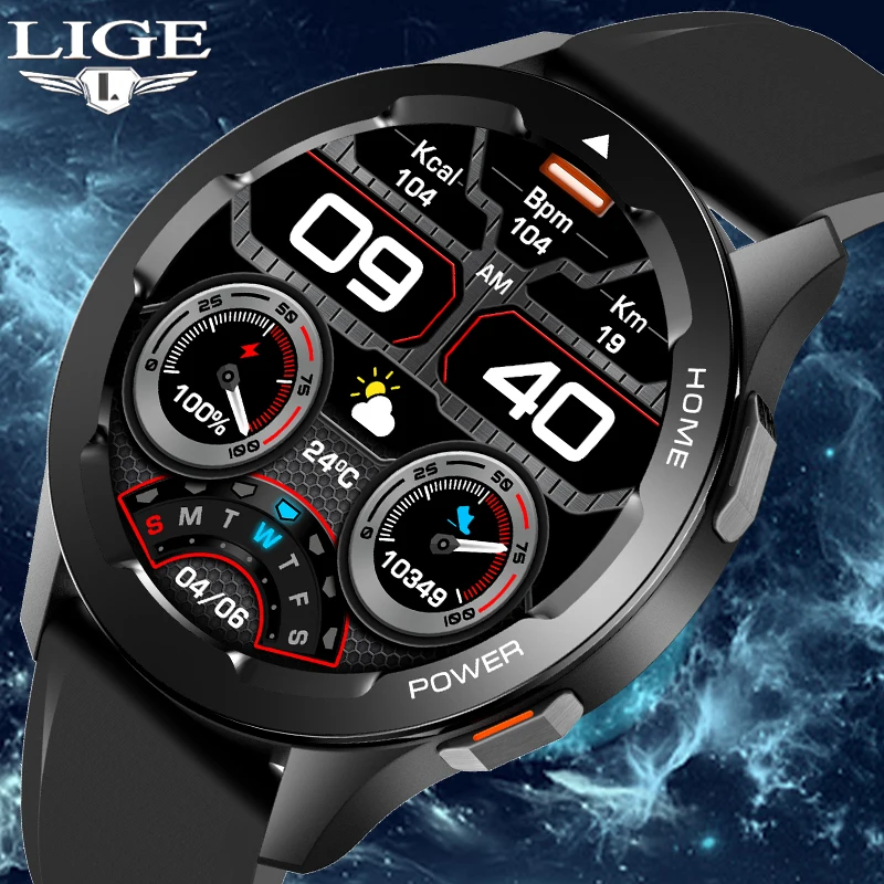LIGE Модные Смарт-часы Bluetooth Call NFC Управление доступом Мужские часы IP68