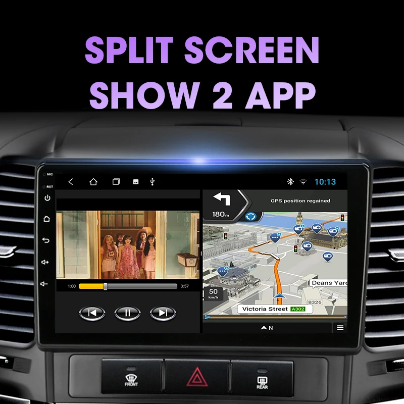 jmcq android 10 dsp car radio multimidia video player navigation gps for hyundai santa fe 2 2006 2012 2din head unit carplay free global shipping