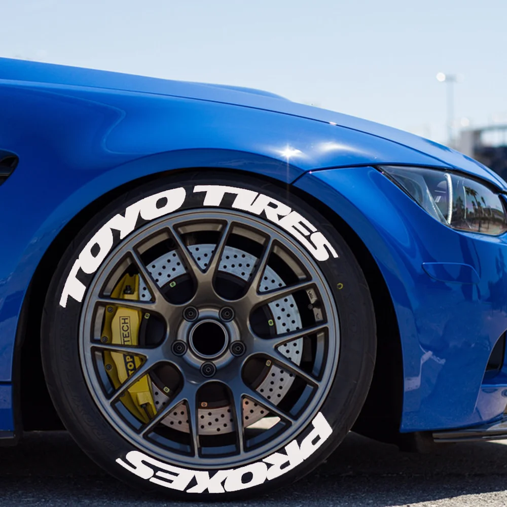 

Перманентная шина наклейка в виде надписи TOYO, трехмерная автомобильная шина с надписью для гоночных шин, водонепроницаемые Переводные картинки для 4 колес