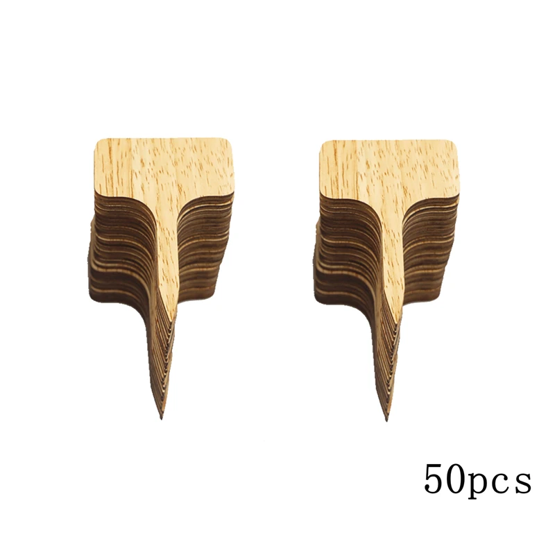 50 Упаковок Т-образных Бамбуковых Этикеток Для Растений. Экологичные Деревянные