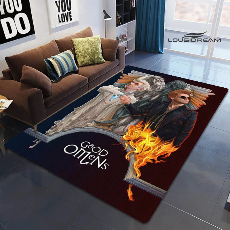 

Good omens movie print carpet living room bedroom beautiful carpet non-slip doormat photography props birthday gift