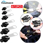 6 шт.12 шт. многофункциональная головка молнии мгновенная фиксация Набор для ремонта молнии сменный слайдер молнии спасательный новый дизайн шитья молнии