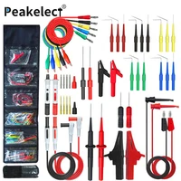 peakelect p1947 46pcs multimeter test leads kit 4mm banana plug with wire piercing probes puncture needle alligator clip 1000v