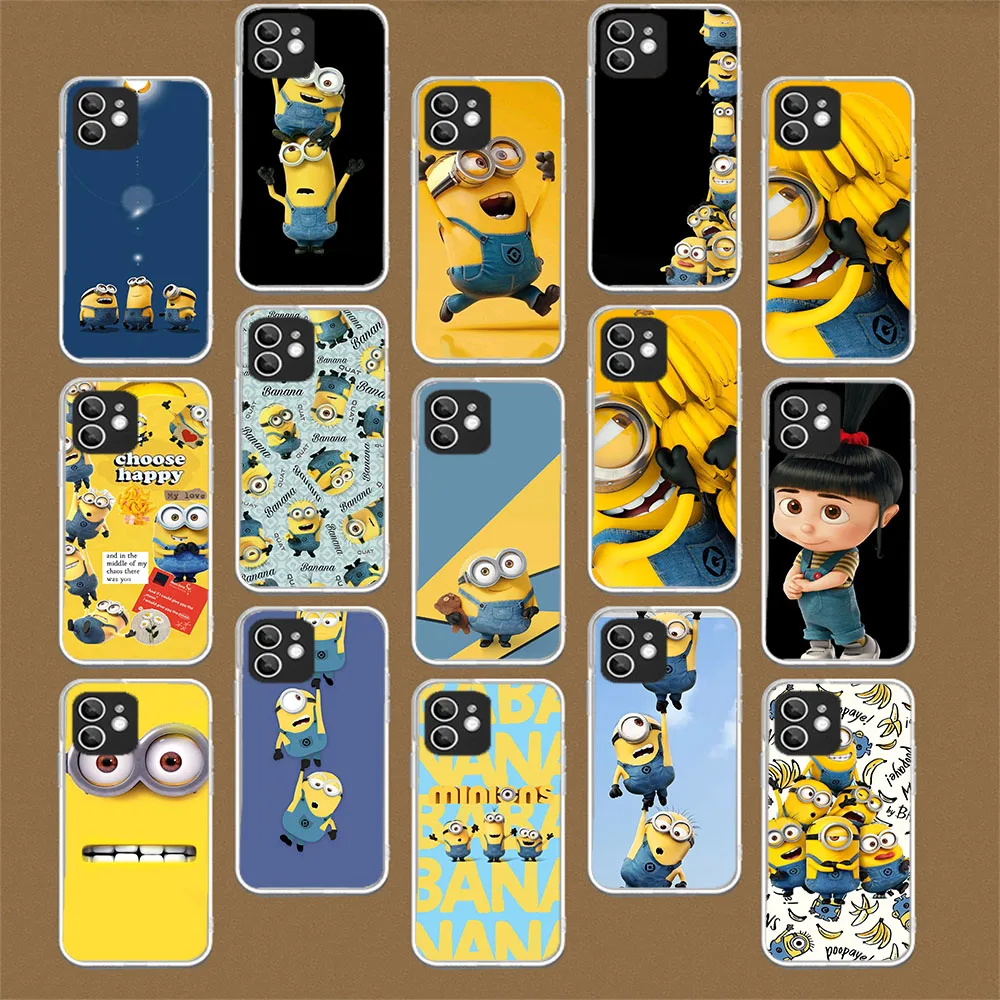 WRA-2 Прозрачный гибкий чехол из ТПУ с рисунком M-Minions для Samsung A04 05 06 A6 12 14 15 16 20 23 25 54 Plus