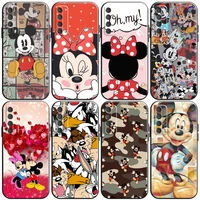 disney mickey mouse lovely phone case for huawei honor 7 8 9 7a 7x 8x 8c v9 9a 9x 9 lite 9x lite black silicone cover carcasa