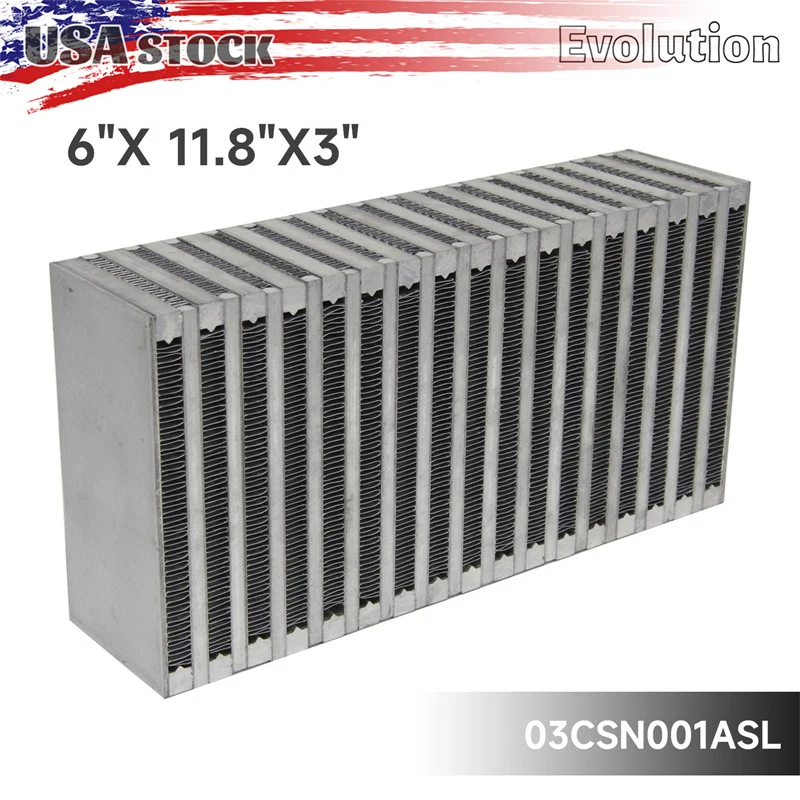 

Performance Universal Bar and Plate Designe DIY Air Intercooler Core Size 6"X 11.8"X3" 300x152x76mm For BMW Honda Volvo